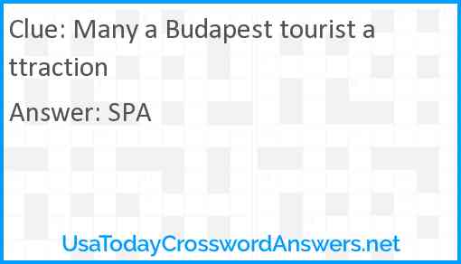 Many a Budapest tourist attraction Answer