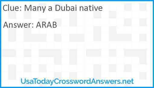 Many a Dubai native Answer