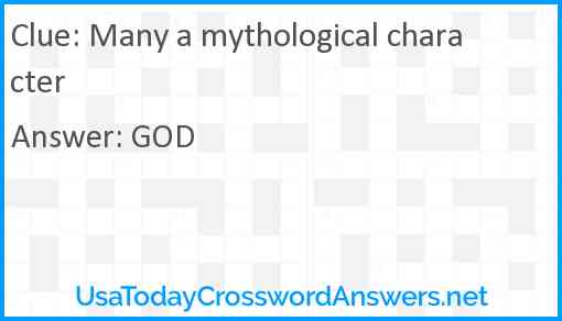 Many a mythological character Answer