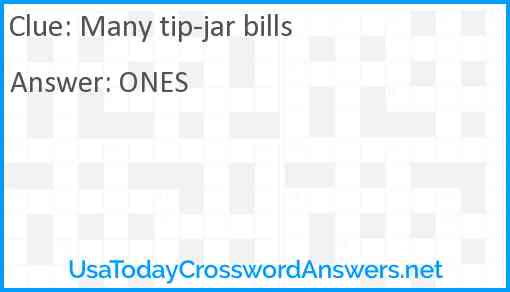 Many tip jar bills Answer