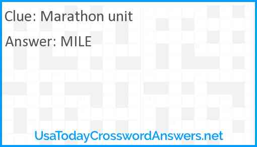 Marathon unit Answer