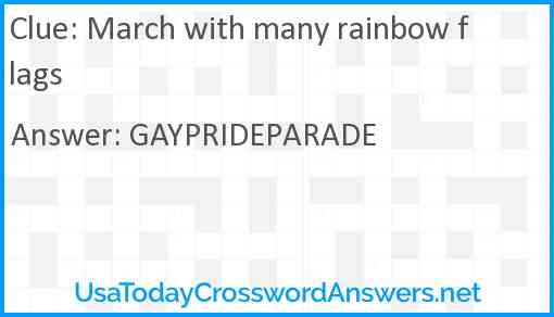 March with many rainbow flags Answer