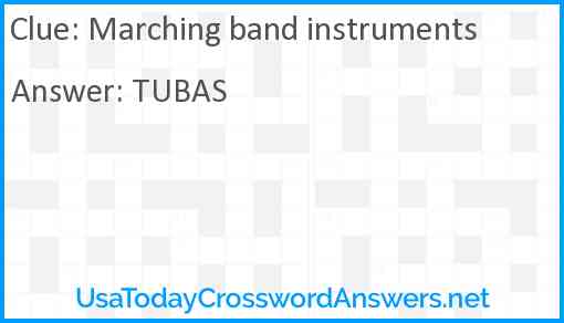 Marching band instruments Answer