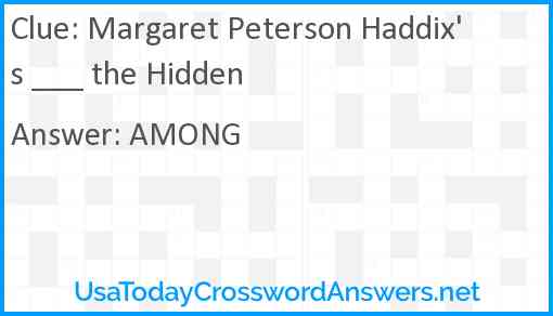 Margaret Peterson Haddix's ___ the Hidden Answer