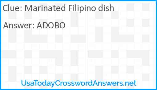 Marinated Filipino dish Answer
