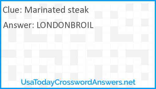 Marinated steak Answer