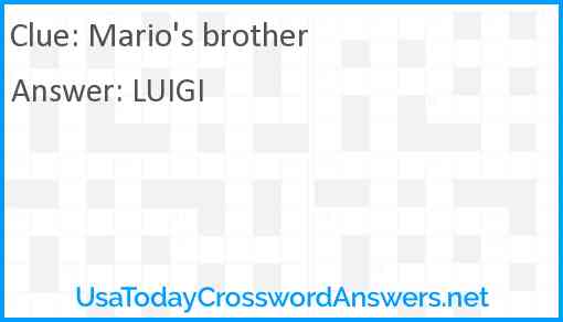 Mario's brother Answer
