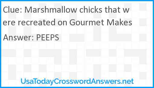 Marshmallow chicks that were recreated on Gourmet Makes Answer