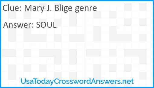 Mary J. Blige genre Answer