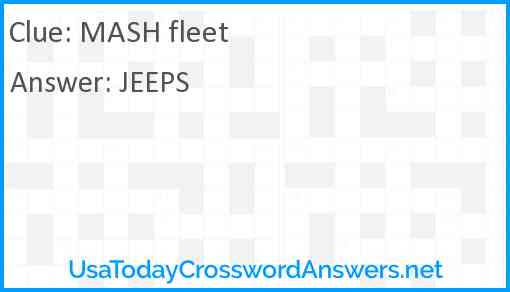MASH fleet Answer