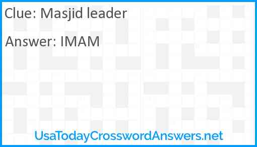 Masjid leader Answer