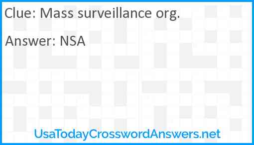Mass surveillance org. Answer