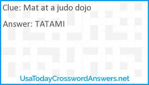 Mat at a judo dojo Answer