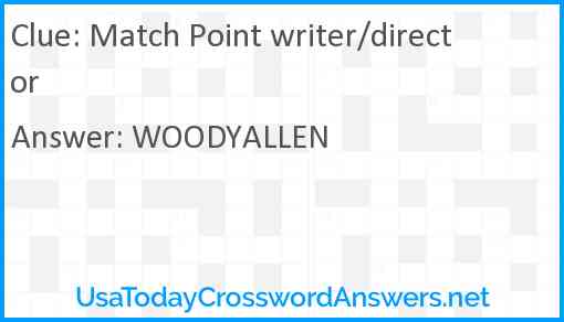 Match Point writer/director Answer