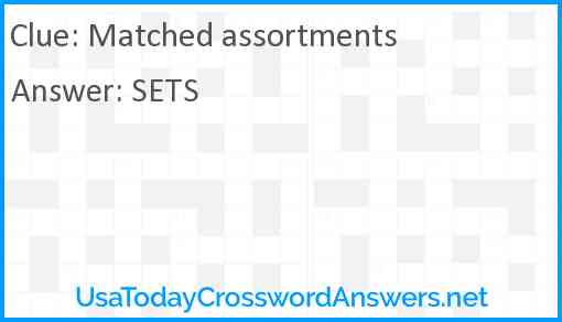 Matched assortments Answer