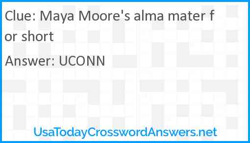 Maya Moore's alma mater for short Answer