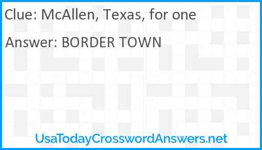 McAllen, Texas, for one Answer