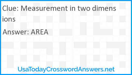 Measurement in two dimensions Answer