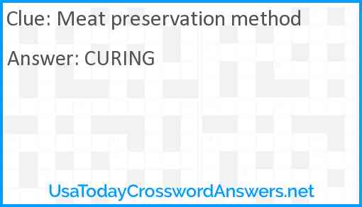 Meat preservation method Answer