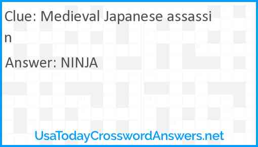 Medieval Japanese assassin Answer