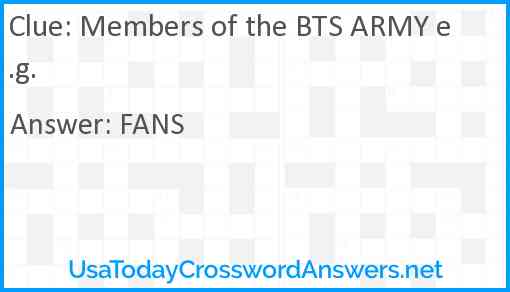 Members of the BTS ARMY e.g. Answer