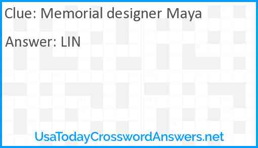 Memorial designer Maya Answer