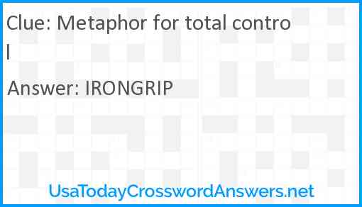 Metaphor for total control Answer
