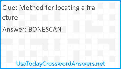 Method for locating a fracture Answer