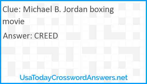 Michael B. Jordan boxing movie Answer