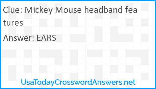 Mickey Mouse headband features Answer
