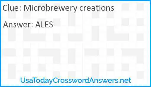 Microbrewery creations Answer
