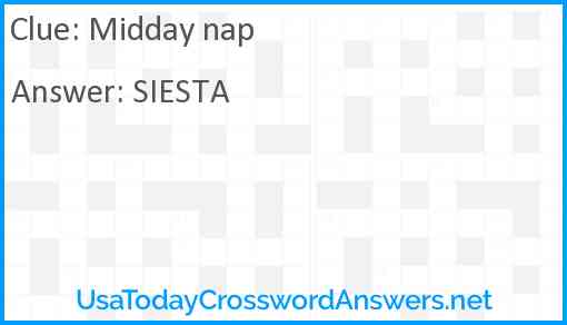 Midday nap Answer