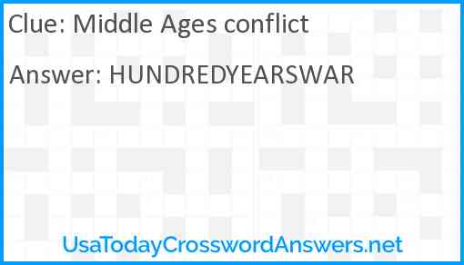Middle Ages conflict Answer