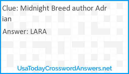 Midnight Breed author Adrian Answer