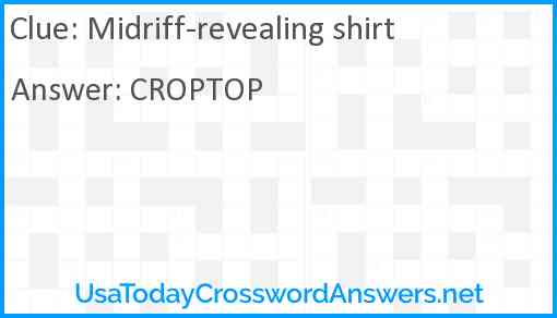 Midriff-revealing shirt Answer