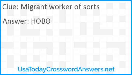 Migrant worker of sorts Answer