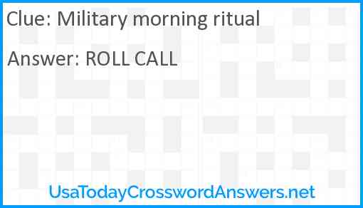 Military morning ritual Answer