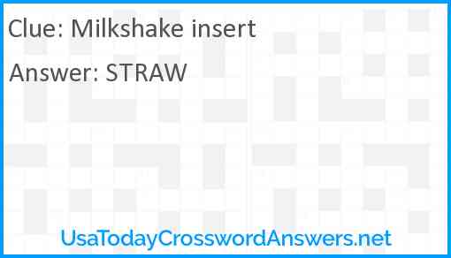 Milkshake insert Answer