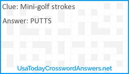Mini-golf strokes Answer