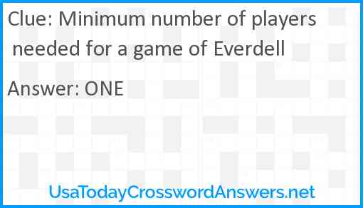 Minimum number of players needed for a game of Everdell Answer