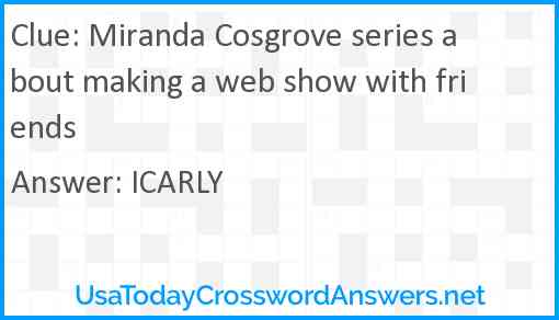 Miranda Cosgrove series about making a web show with friends Answer