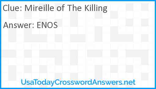 Mireille of The Killing Answer