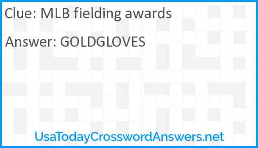MLB fielding awards Answer