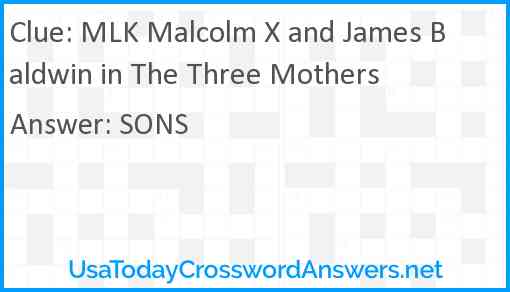 MLK Malcolm X and James Baldwin in The Three Mothers Answer