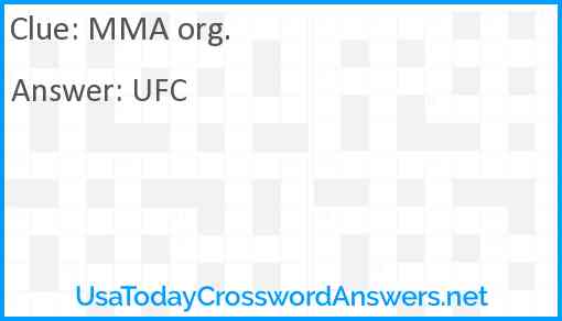 MMA org. Answer
