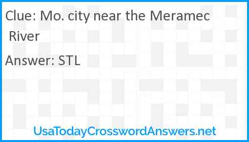 Mo. city near the Meramec River Answer