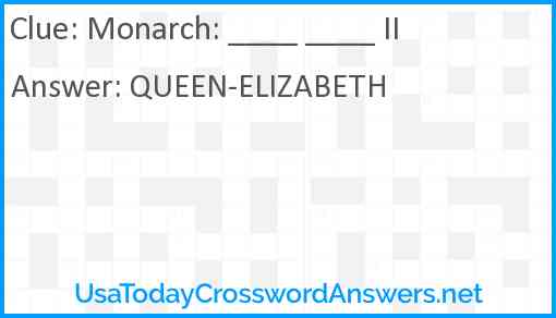 Monarch: ____ ____ II Answer