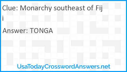 Monarchy southeast of Fiji Answer