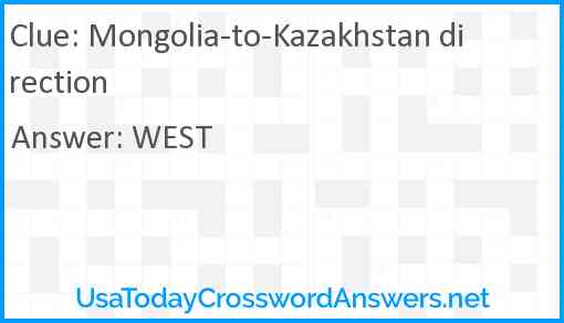 Mongolia-to-Kazakhstan direction Answer