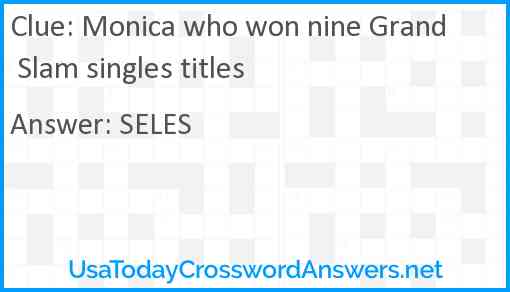 Monica who won nine Grand Slam singles titles Answer